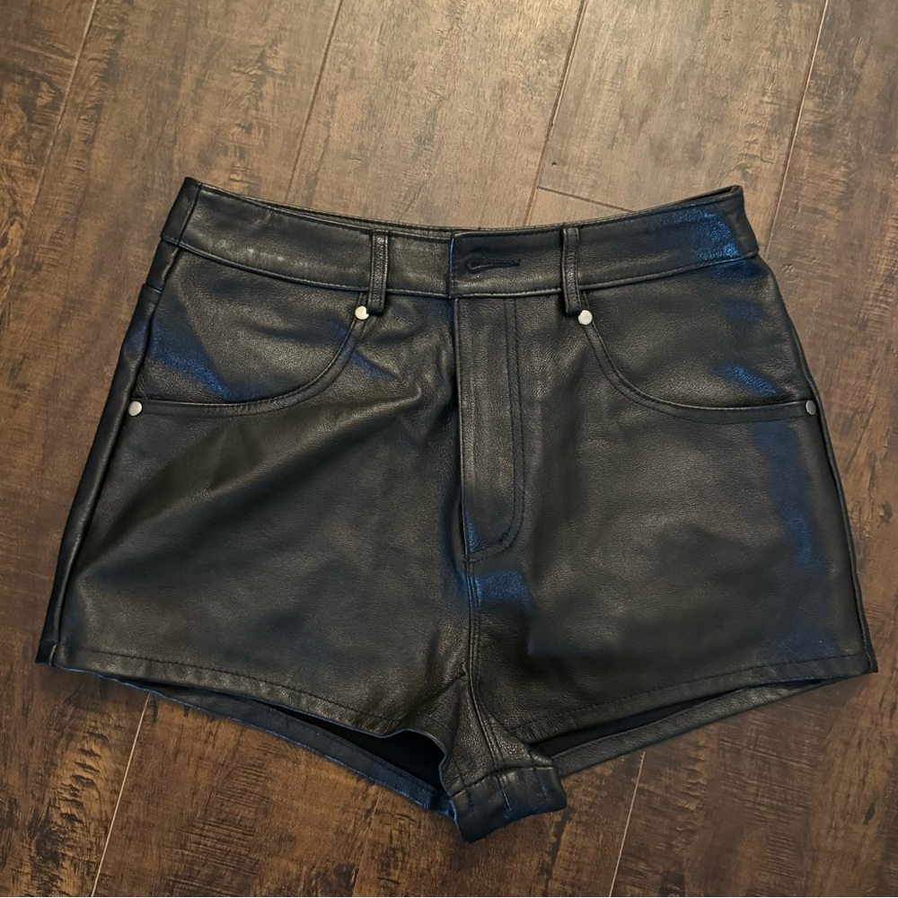 BDG High Rise 100% Leather Shorts